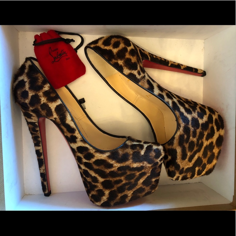 Christian Louboutin Daffodil Pony Leopard Platform
